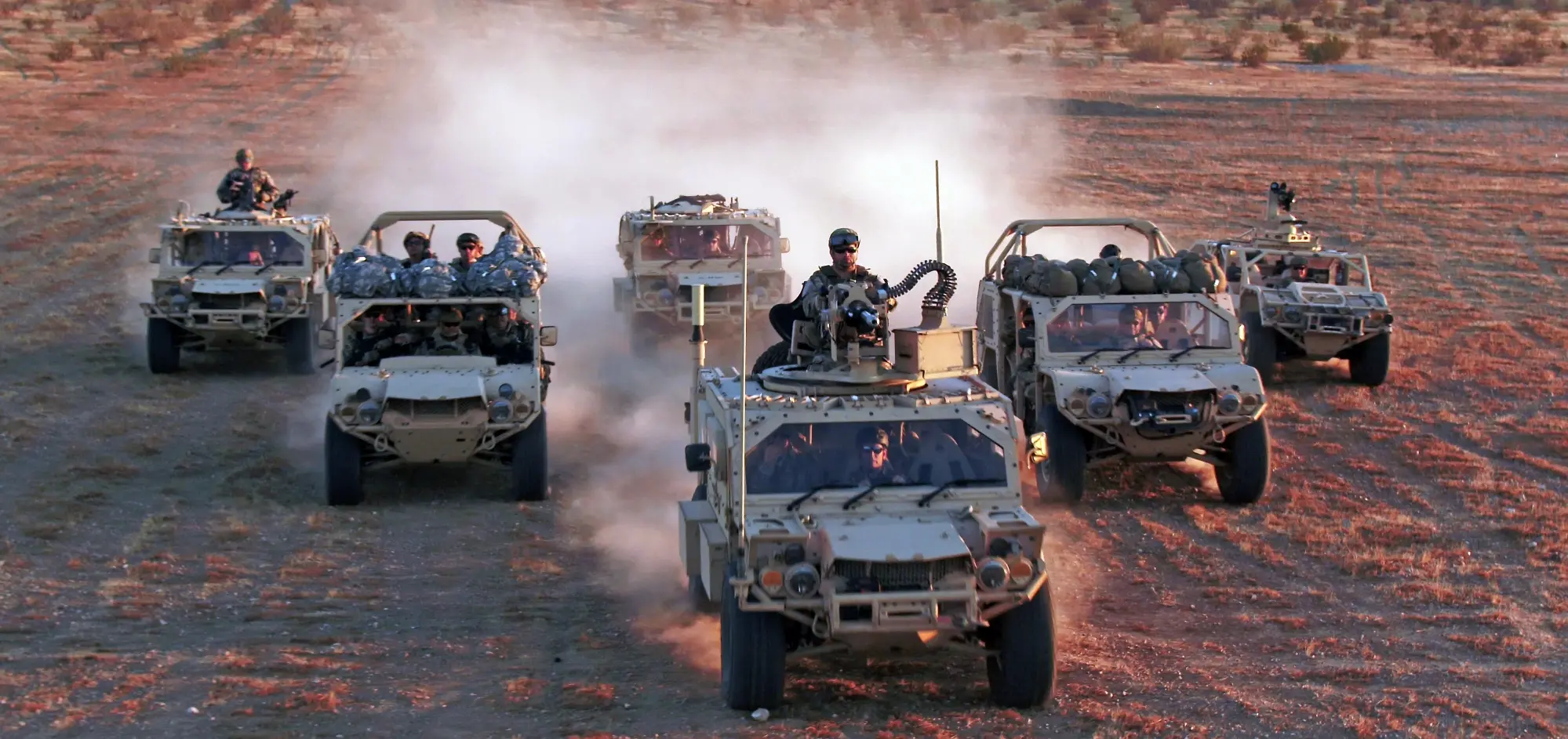 Milatery Cars in dessert